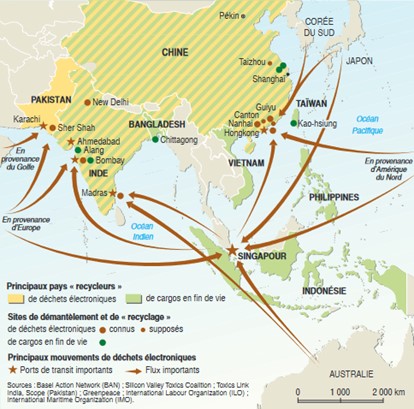 Document  2  :  Le  commerce  de  DEEE  et  de  cargos  en  Asie, source  inaccessible
